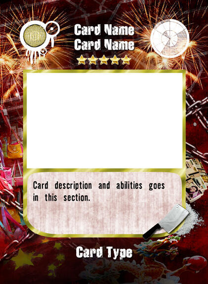 Untitled Red game card base for tabletop game Tokyo Yakuza