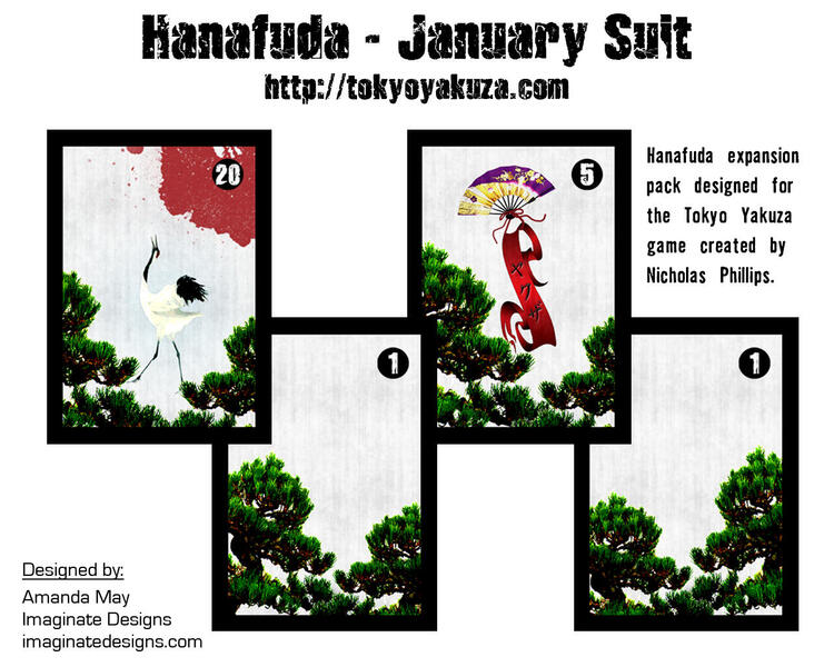 Untitled January suit Hanafuda cards for tabletop game Tokyo Yakuza