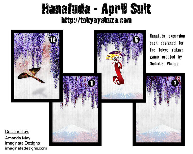 Untitled April suit Hanafuda cards for tabletop game Tokyo Yakuza