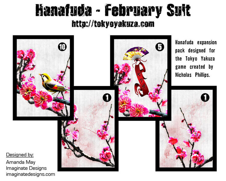 Untitled February suit Hanafuda cards for tabletop game Tokyo Yakuza