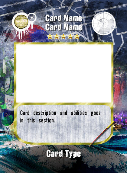Untitled Blue game card base for tabletop game Tokyo Yakuza