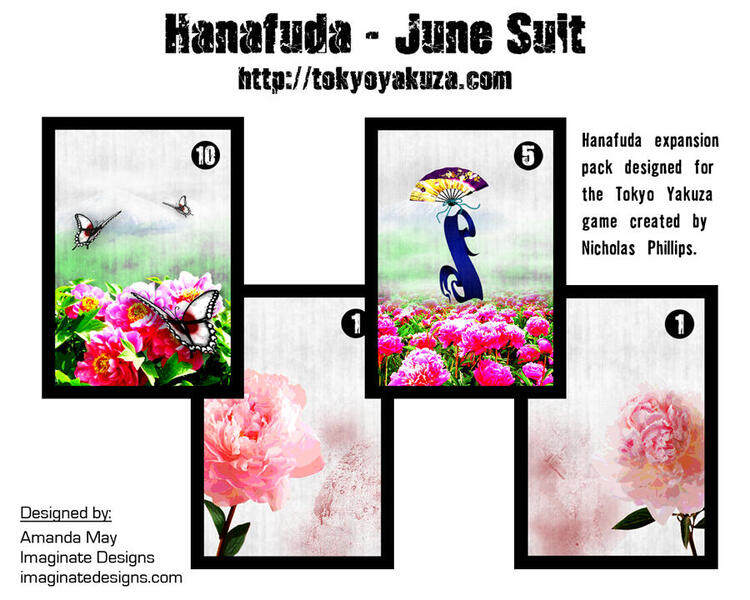 Untitled June suit Hanafuda cards for tabletop game Tokyo Yakuza