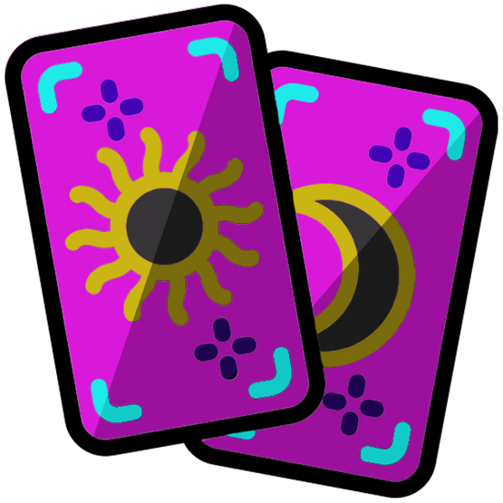 2D tarot card set with sun and moon icons